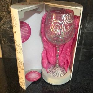 Lolita, Love My Wine, “One In A Million”, hand painted and bejeweled wine glass